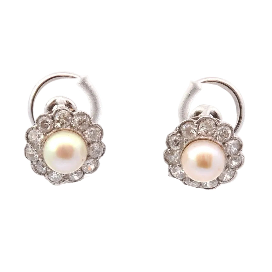 Earrings vintage cultured pearls
