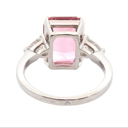 Ring pink tourmaline and diamonds