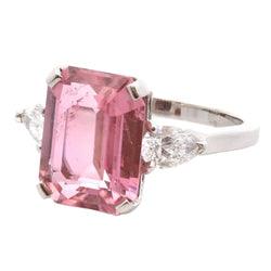 Ring pink tourmaline and diamonds