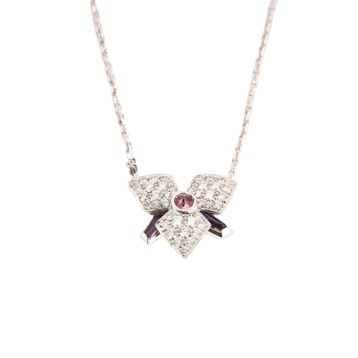 Necklace Cartier "Caresse d'Orchidée" in white gold and diamonds.