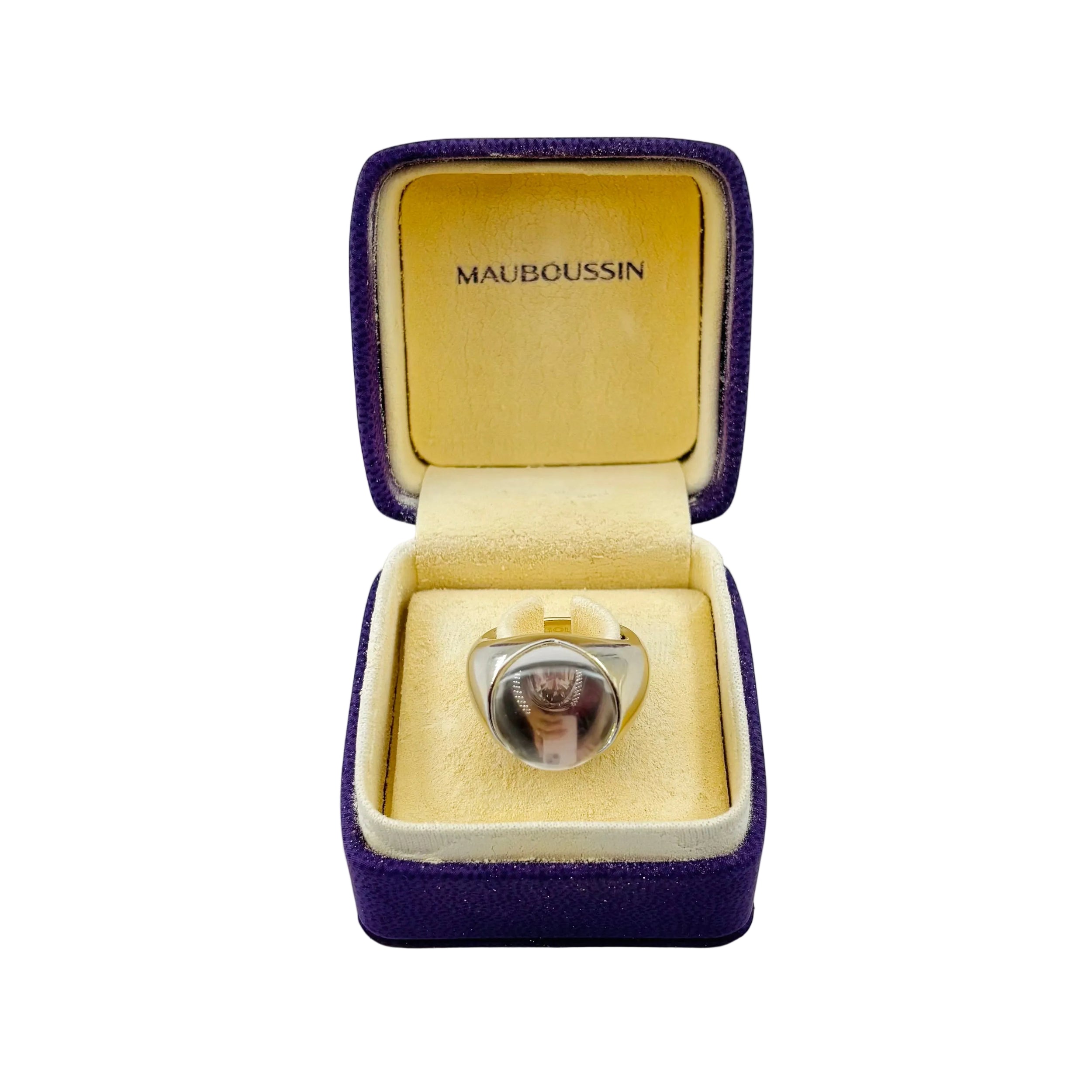 MAUBOUSSIN "Transparence" Ring in white gold, rock crystal, and diamond