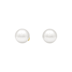 Boucles d'oreilles Puces en or jaune et perles