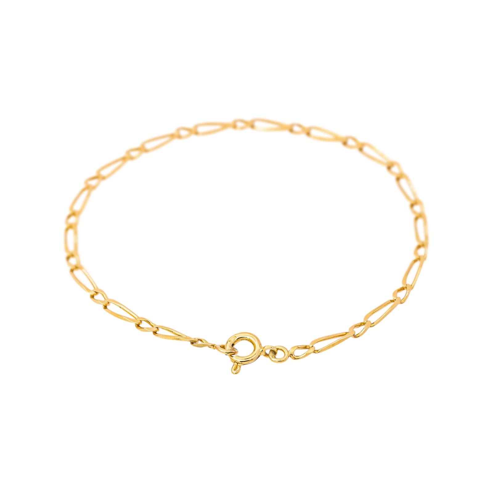 Yellow Gold Figaro Chain Bracelet
