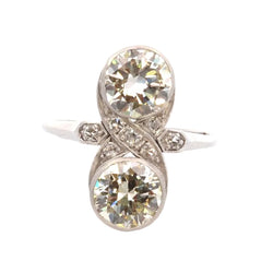 Bague art déco diamants 2,04cts et 1,93cts