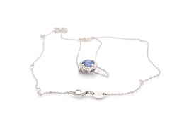 Collier saphir de 1,28cts et diamants