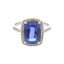 Bague saphir de 4,23cts et diamants