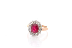 Bague rubis de 2,17cts et diamants