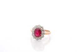 Bague rubis de 2,17cts et diamants