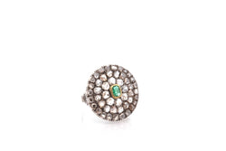 Ring old emerald and roses from diamonds