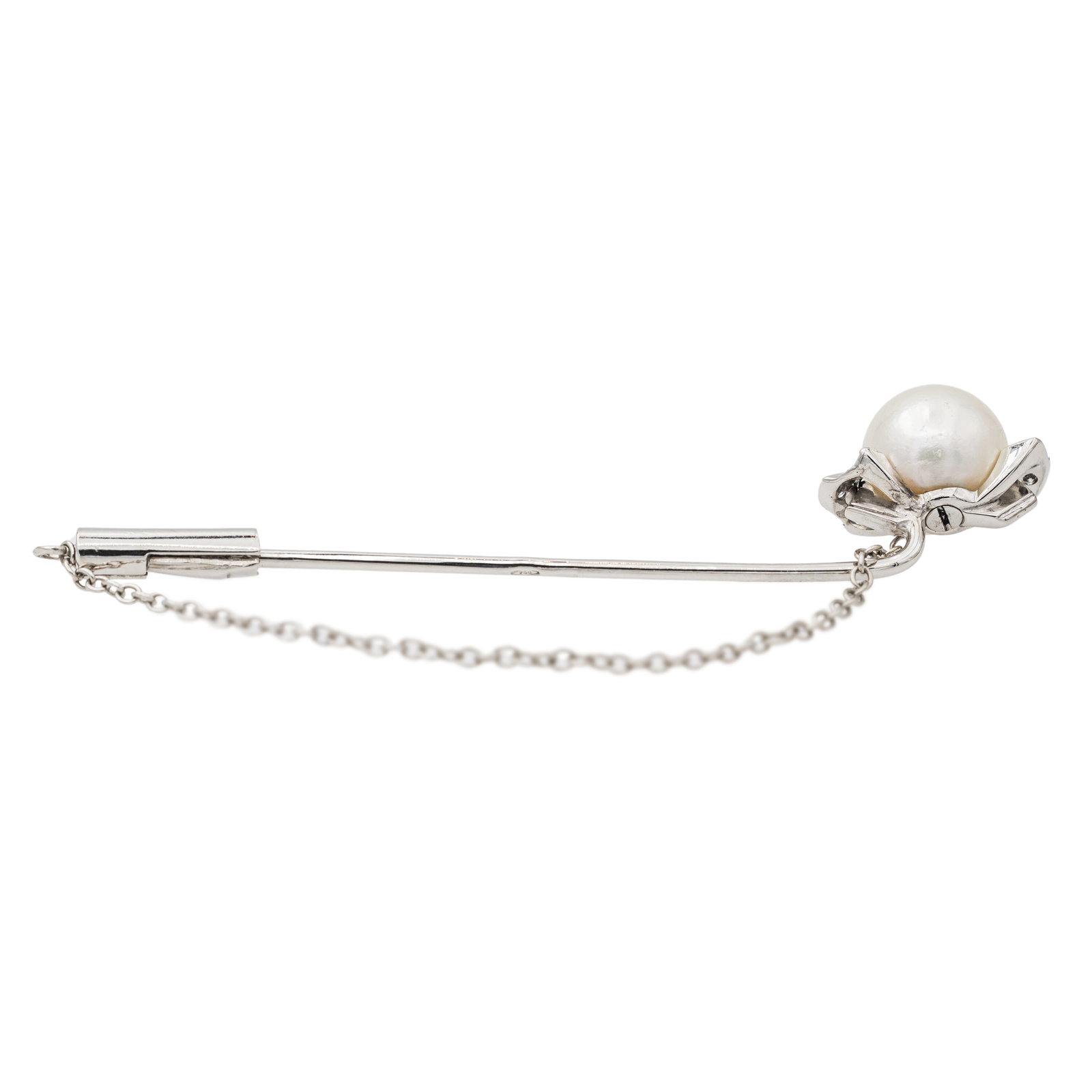 Brooch White gold Pearl pin