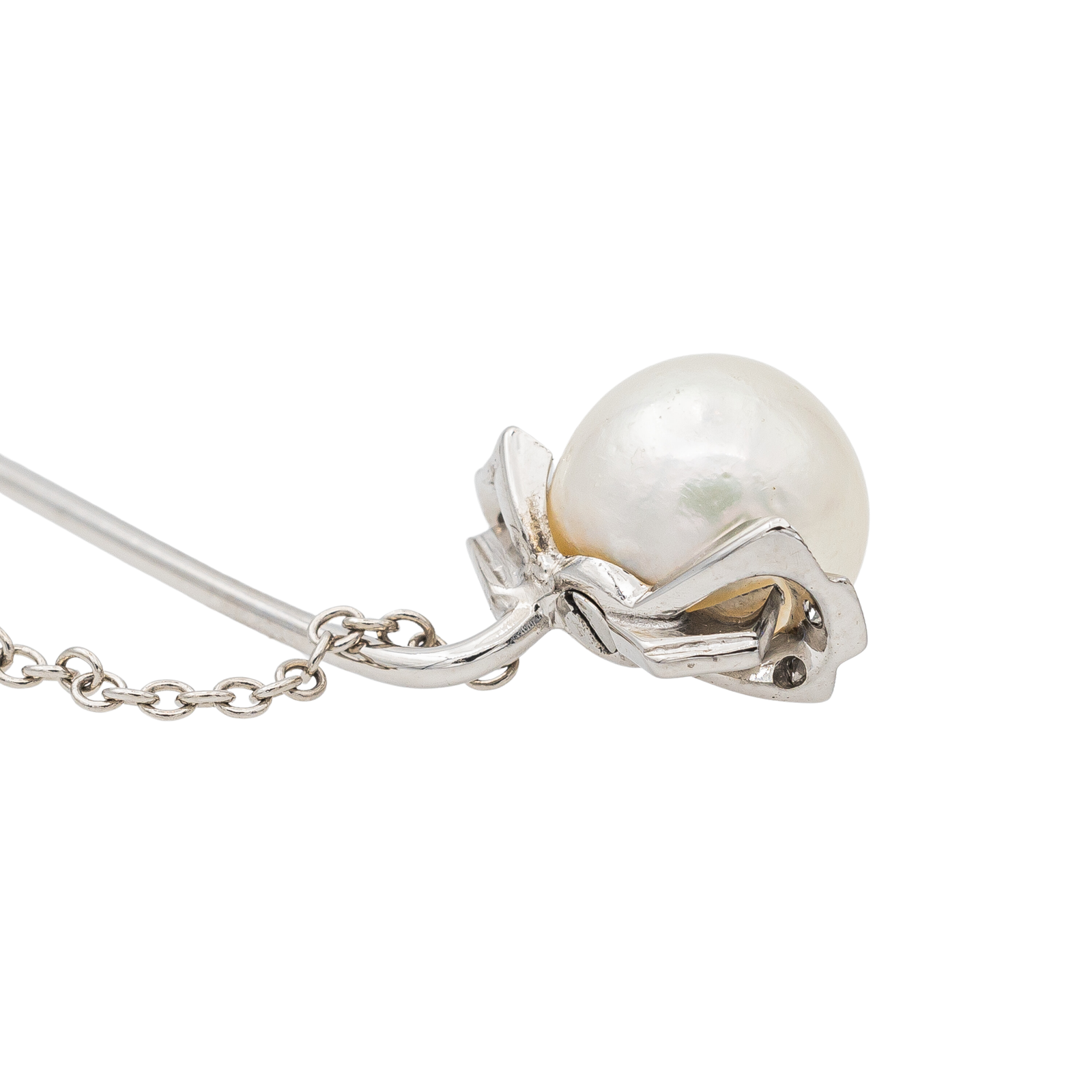 Brooch White gold Pearl pin