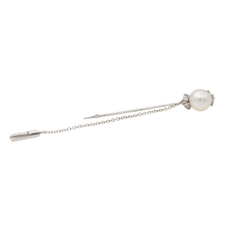 Brooch White gold Pearl pin