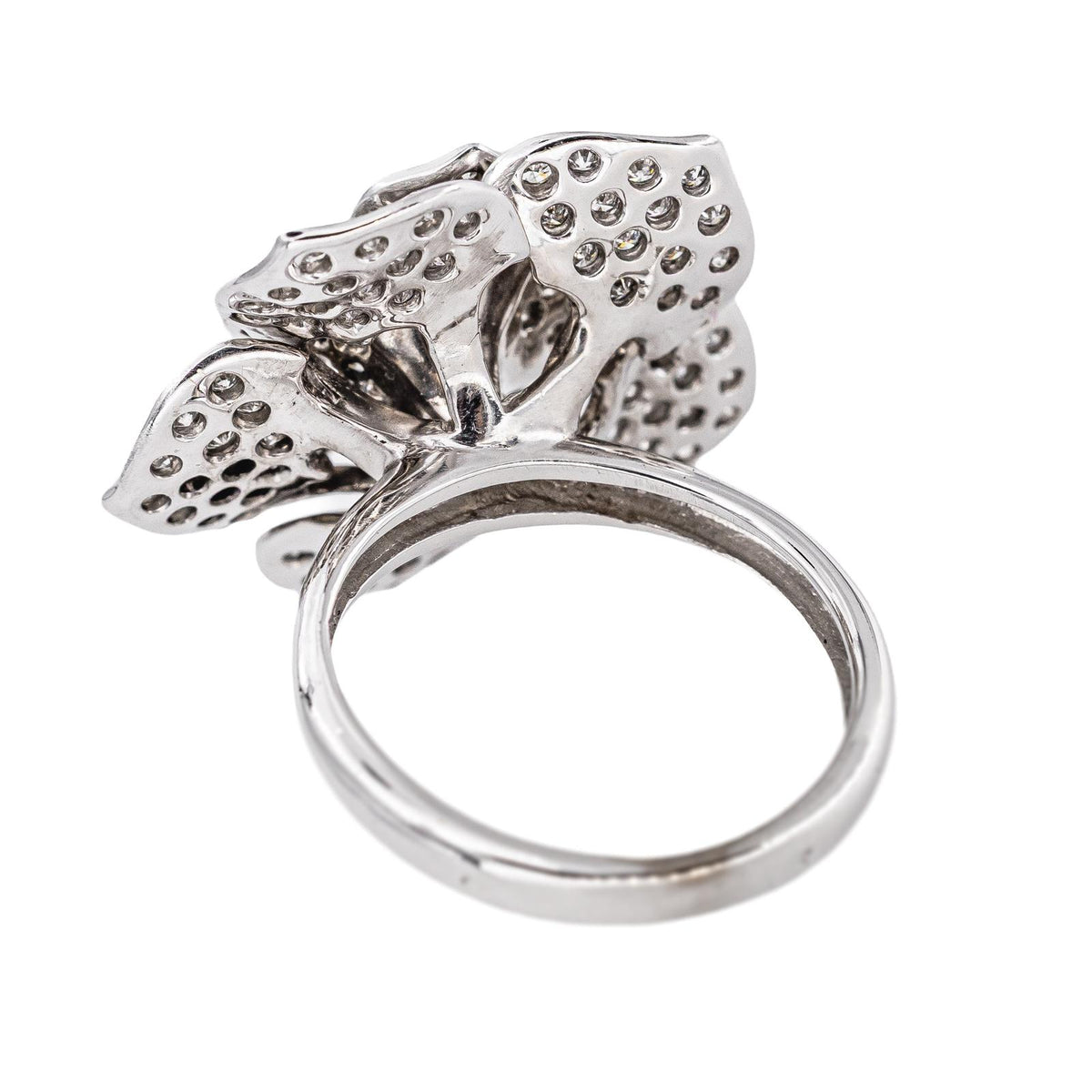 White Gold Diamond Flower Ring