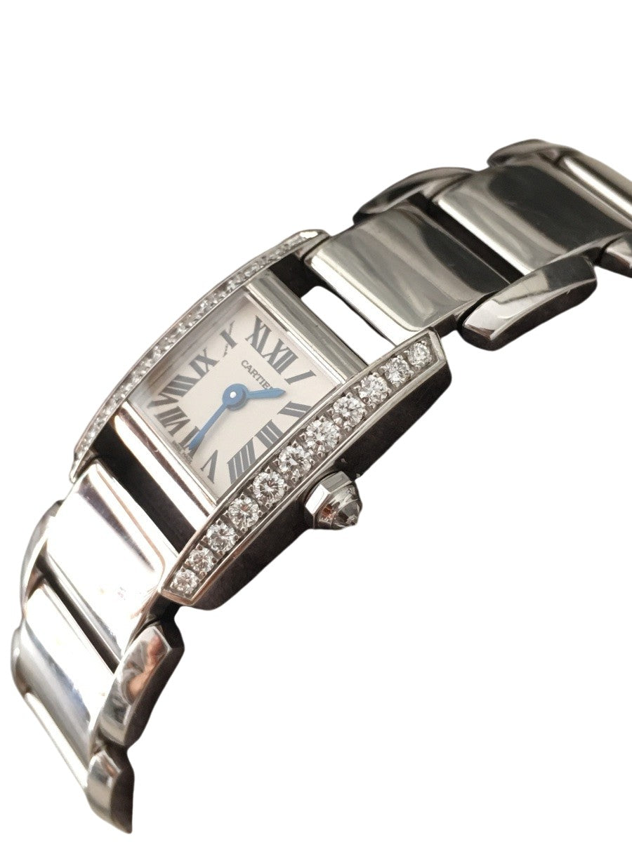 CARTIER "Tankissime" PM Watch in white gold, steel, and diamonds