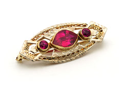 Yellow Gold and Ruby Brooch