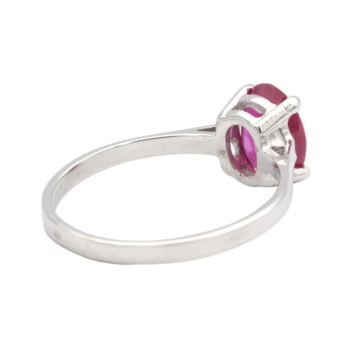 White Gold Solitaire Ring with Ruby