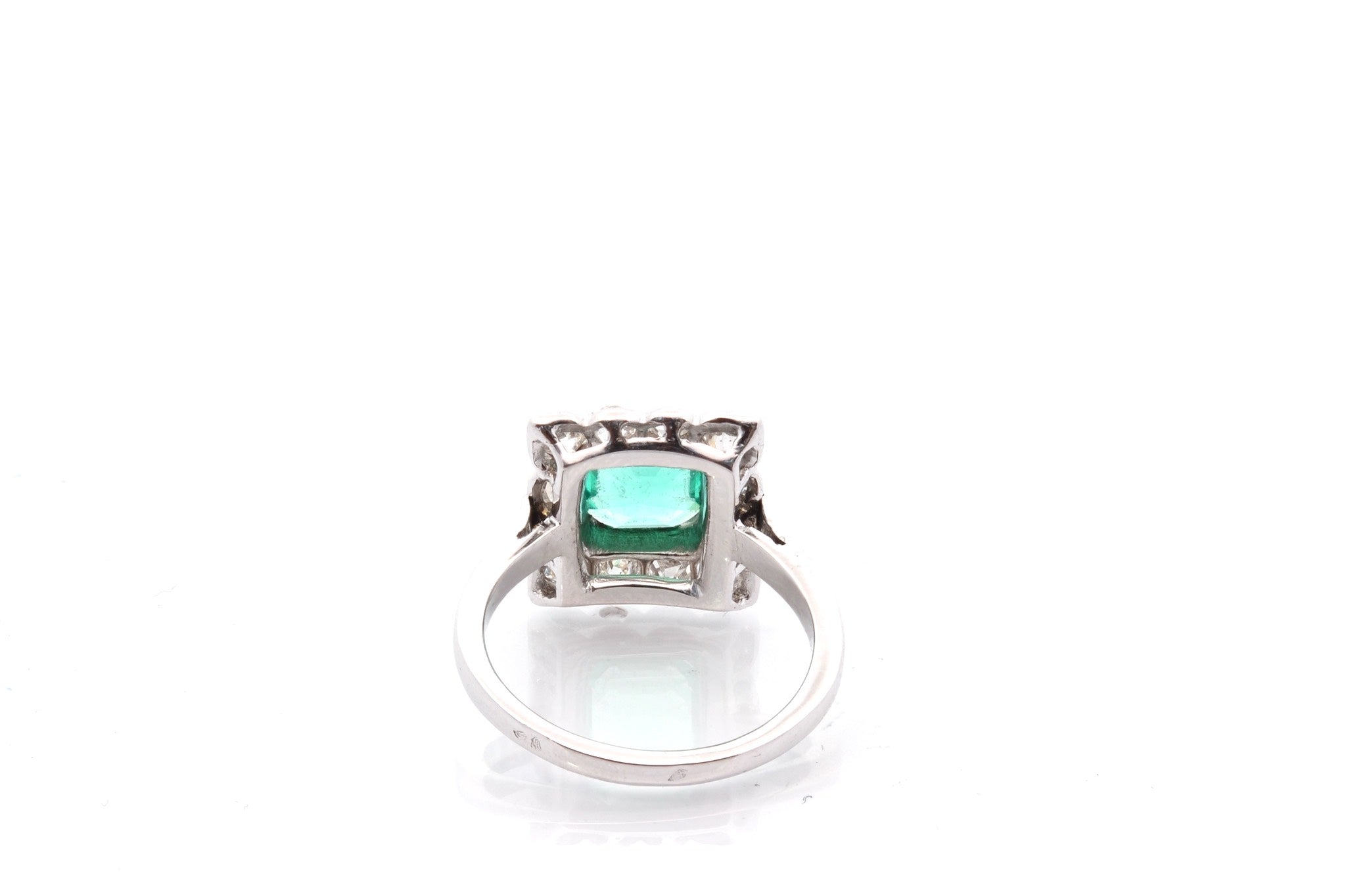 Bague vintage émeraude et diamants
