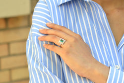 Bague vintage émeraude et diamants
