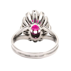 Entourage Ring in White Gold, Rubies, and Diamonds