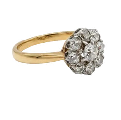 Marguerite Ring in Yellow Gold, Platinum, and Diamonds