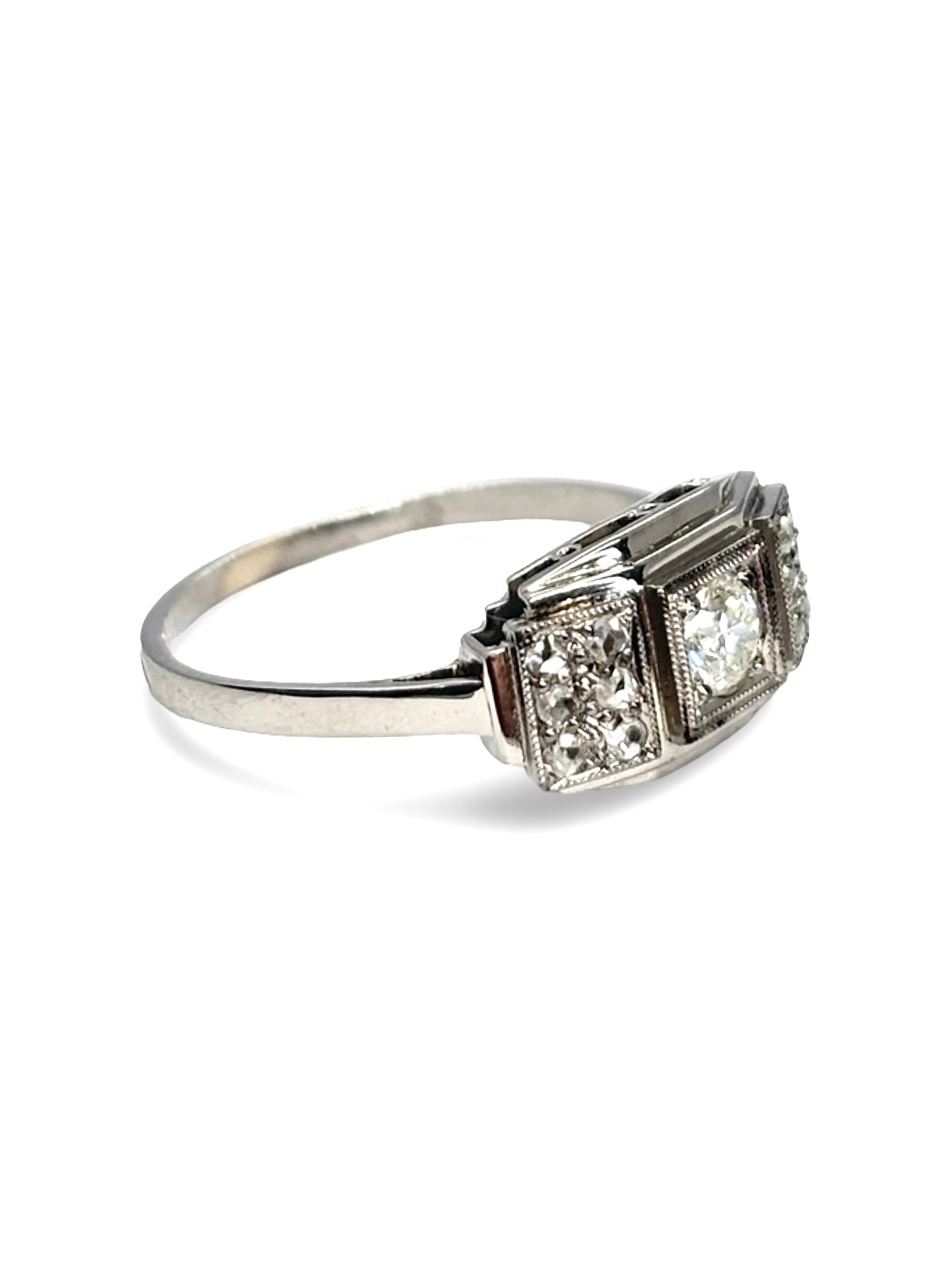 Bague or blanc  et diamants