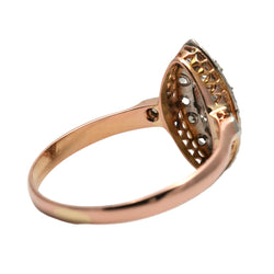 Marquise Ring in Yellow Gold and Diamonds