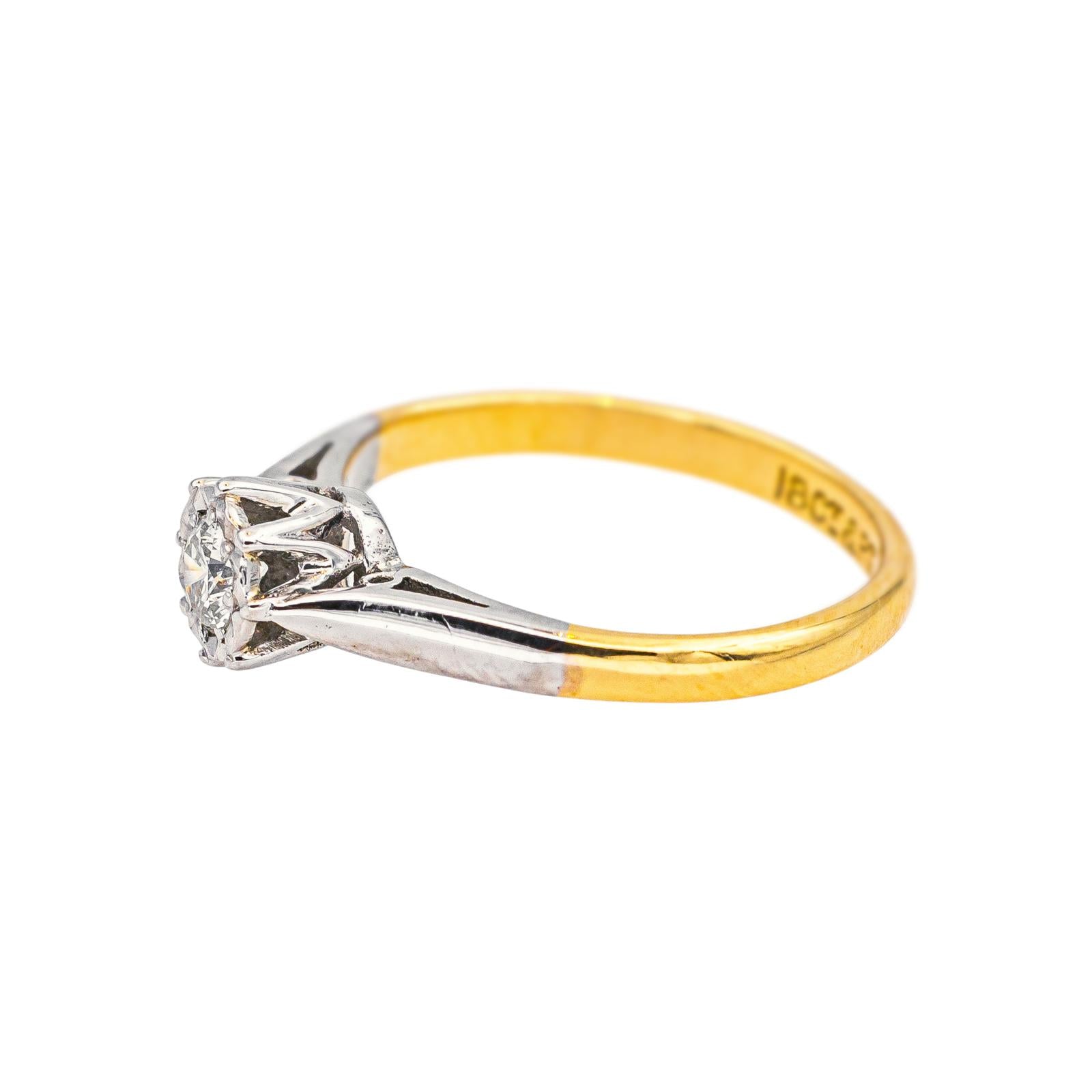Bague Solitaire Or jaune Diamant