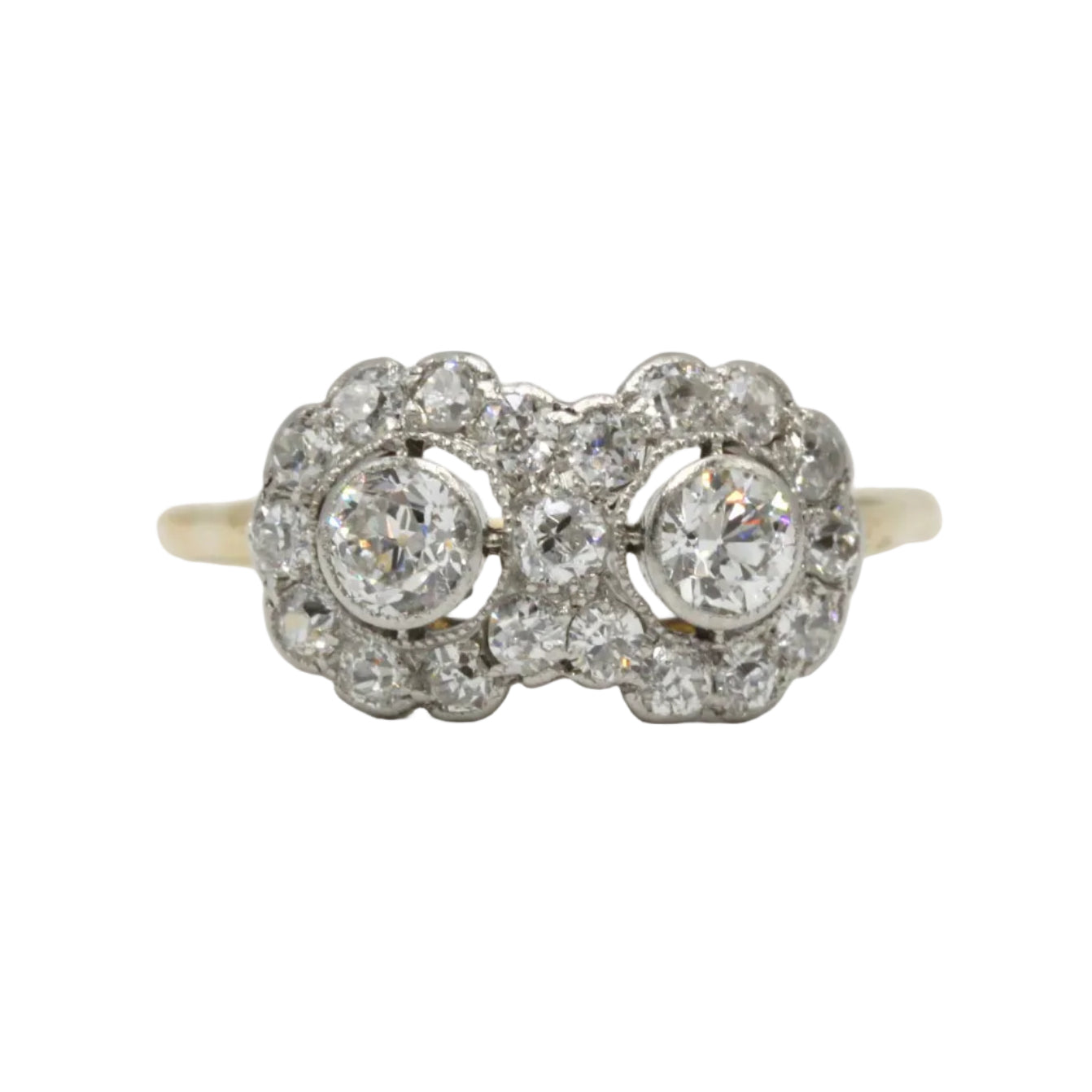 "Toi & Moi" Ring in Yellow Gold, Platinum, and Diamonds