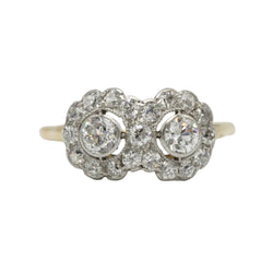 "Toi & Moi" Ring in Yellow Gold, Platinum, and Diamonds