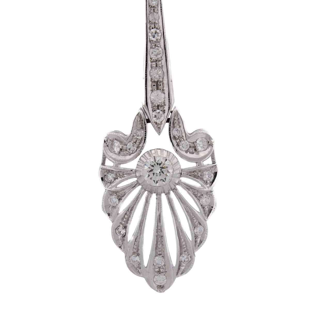 White Gold and Diamond Drop Earrings