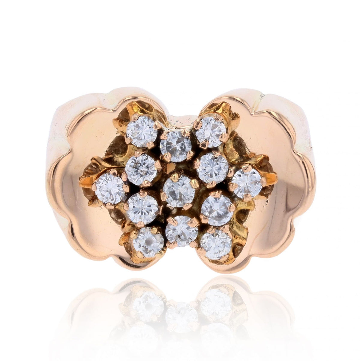 Bague Tank en or jaune et diamants