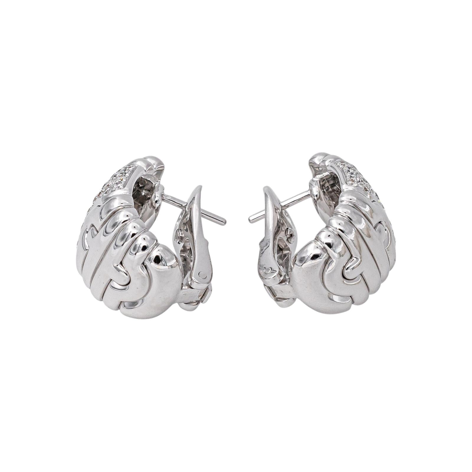 Bulgari Boucles d'oreilles Parentesi Or blanc Diamant