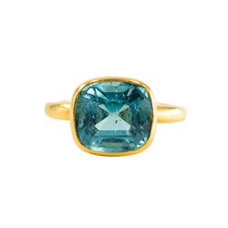 MARIE-HÉLÈNE DE TAILLAC Solitaire Ring in yellow gold and Tourmaline