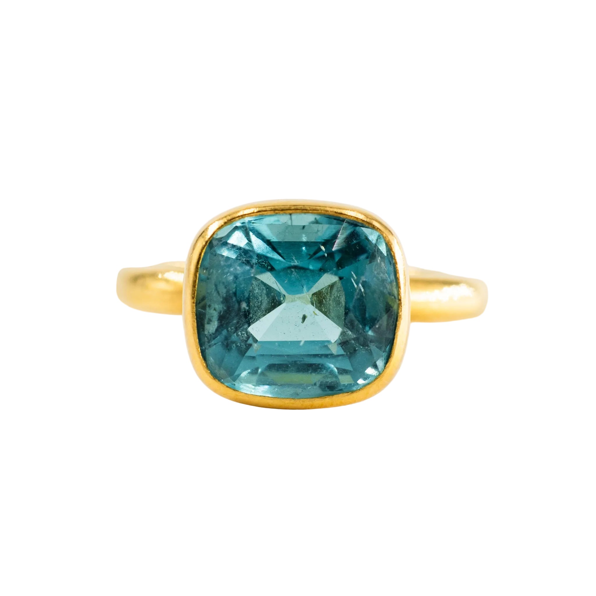 MARIE-HÉLÈNE DE TAILLAC Solitaire Ring in yellow gold and Tourmaline