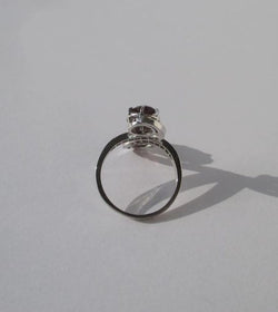"Toi et Moi" Ring with 19th-Century Swirls, Garnets, Diamonds, and Platinum