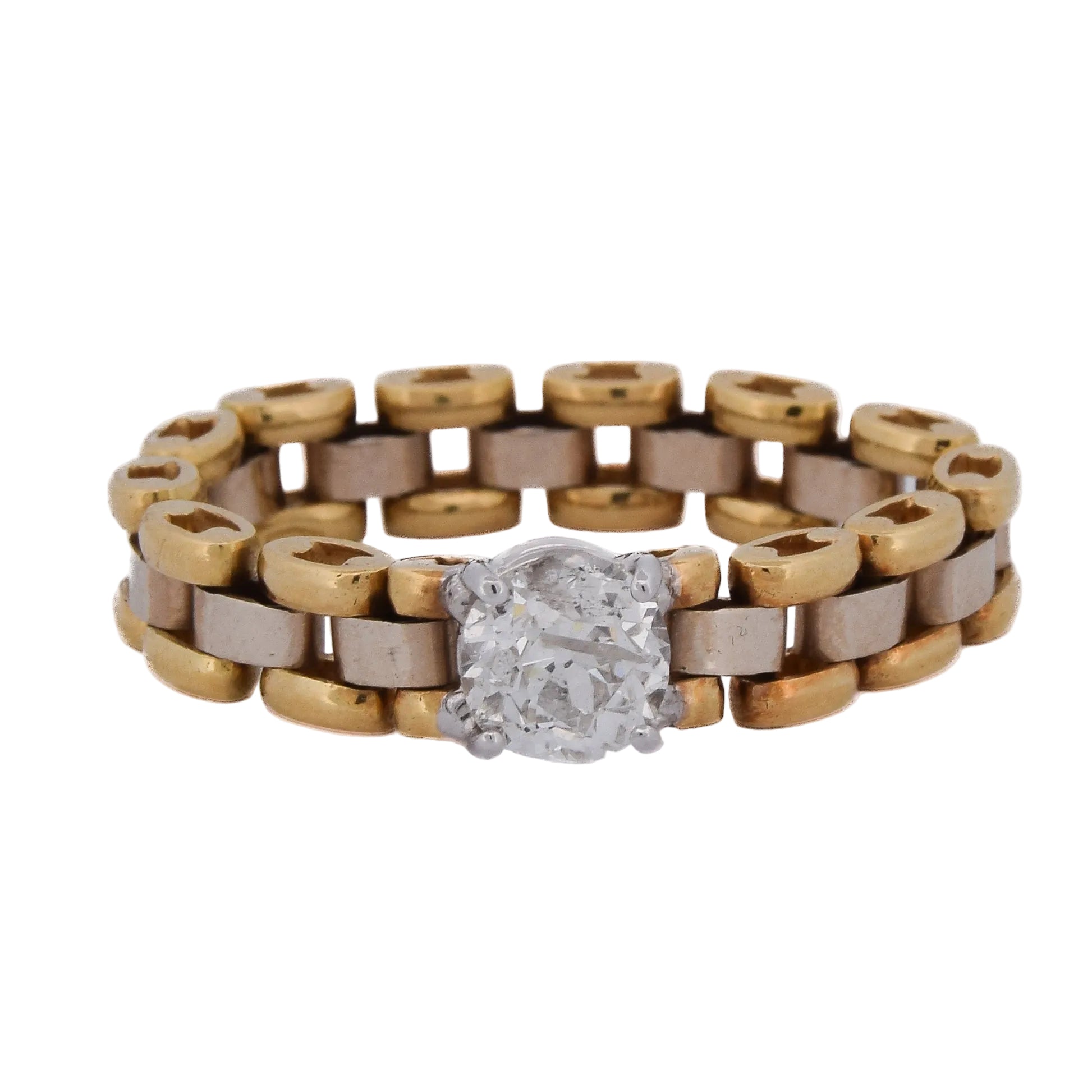Bague en or blanc, or jaune et diamants