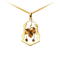 Yellow Gold and Pearl Pendant