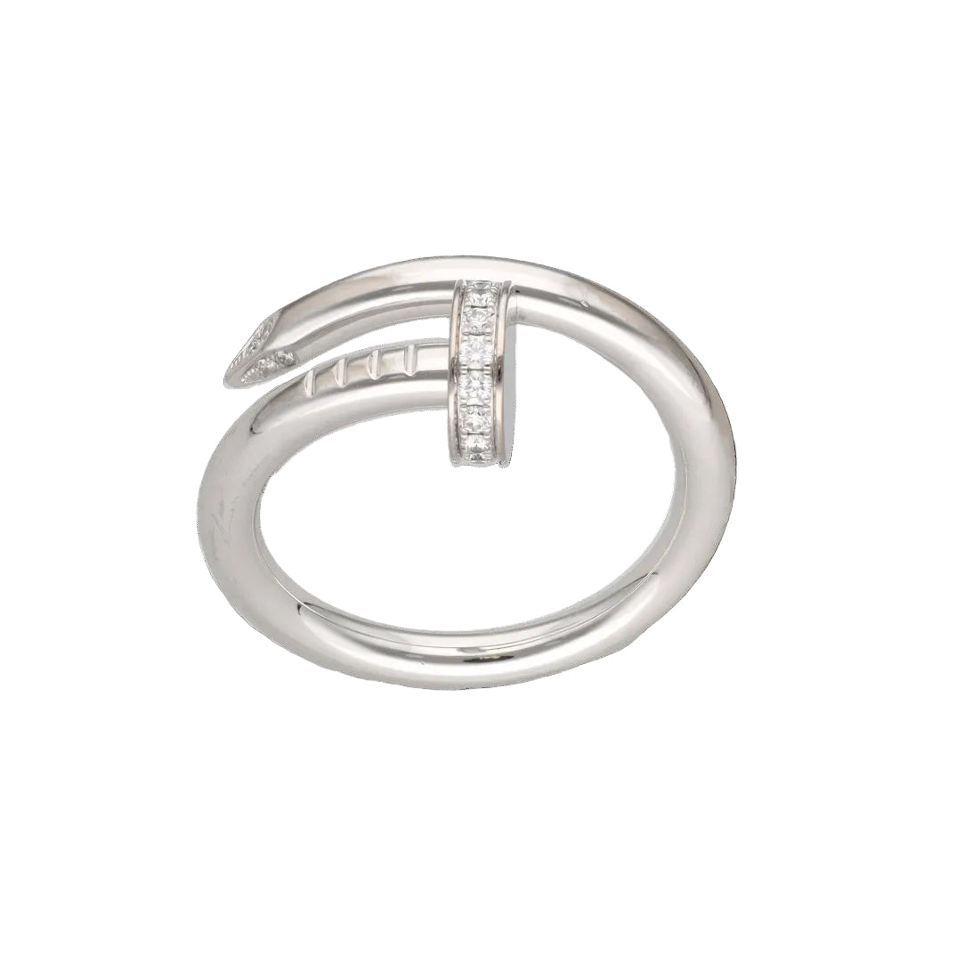 CARTIER "Juste un clou" Bangle Ring in white gold and diamonds