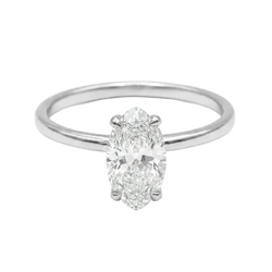White Gold Solitaire Ring with Diamond