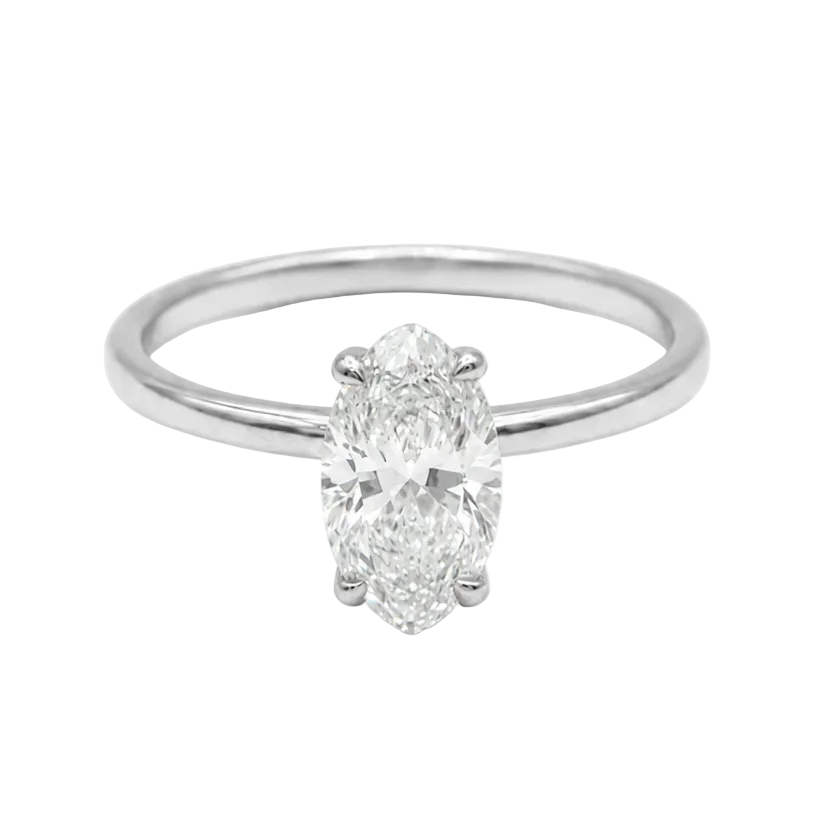 White Gold Solitaire Ring with Diamond