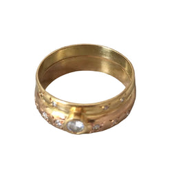 Wedding Band in Yellow gold, Rose gold, and Diamonds