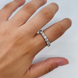 18K White Gold Wedding Band with 3 ct Diamonds