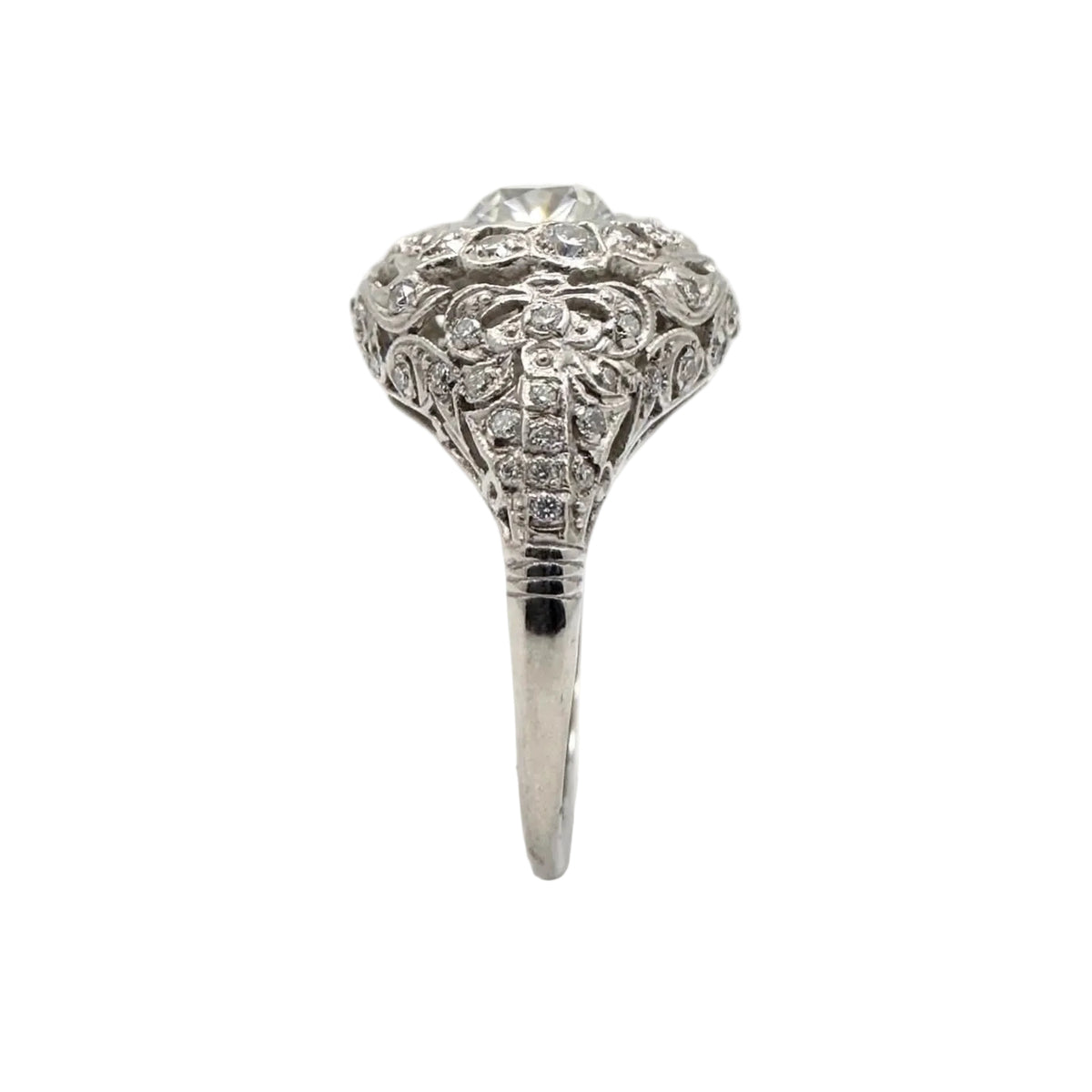 Platinum and Diamond Dome Ring