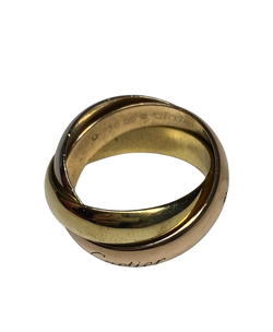 CARTIER "Trinity" GM Wedding Band in white gold, yellow gold, and rose gold