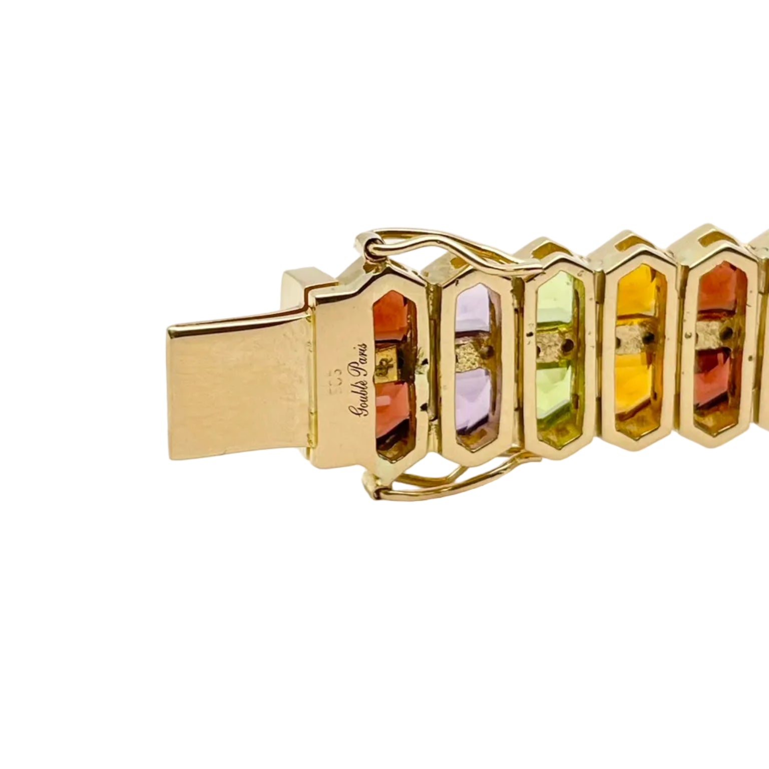 GOUBLE' PARIS Bracelet in yellow gold, quartz, Amethyst, Tourmaline, and Diamonds
