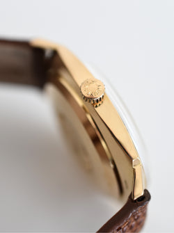 Watch LONGINES "Ultra Chron" in yellow gold, silver and leather