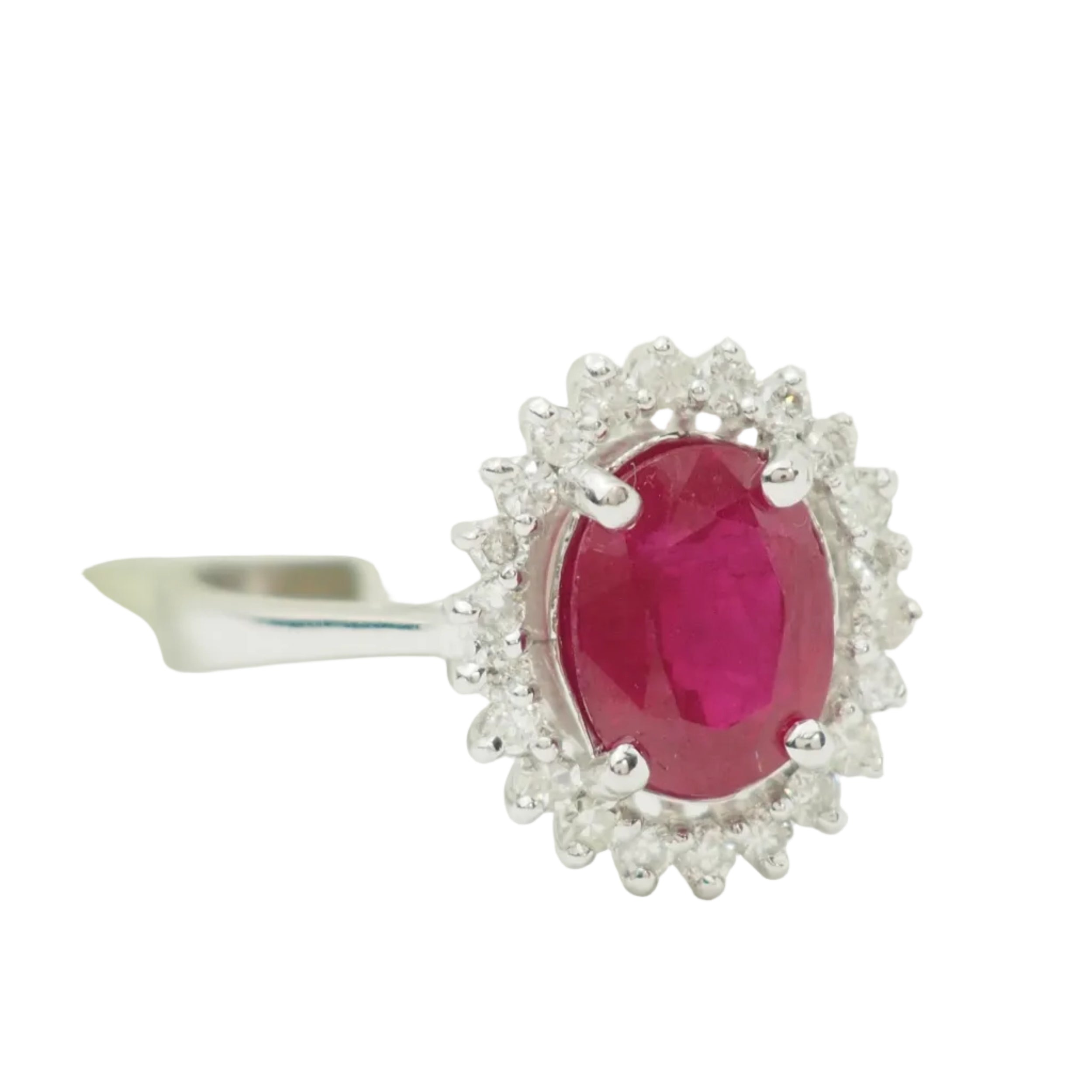 Entourage Ring in white gold, rubies, and diamonds