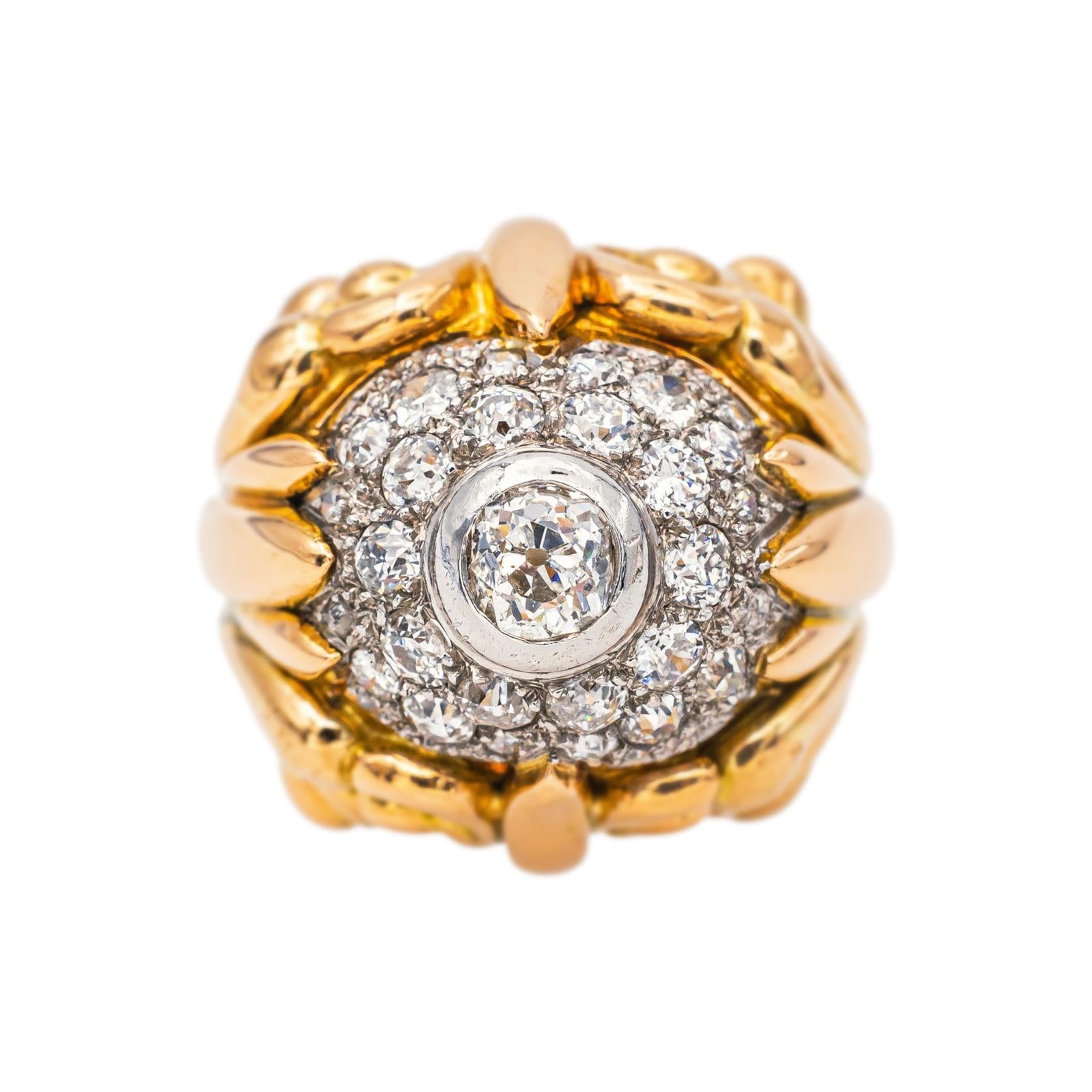 Bague Cocktail Or jaune Diamant