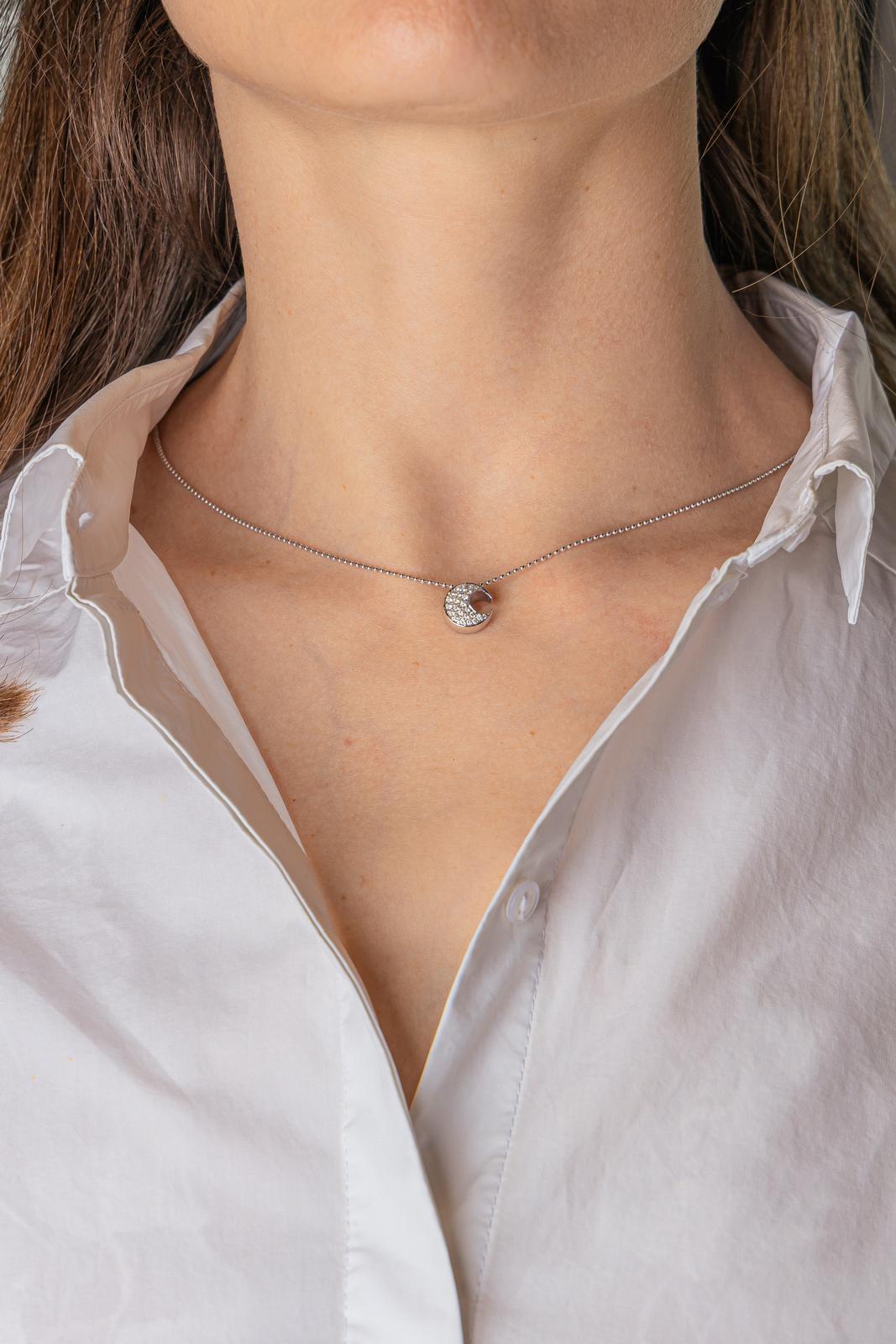Necklace  White gold  Diamond