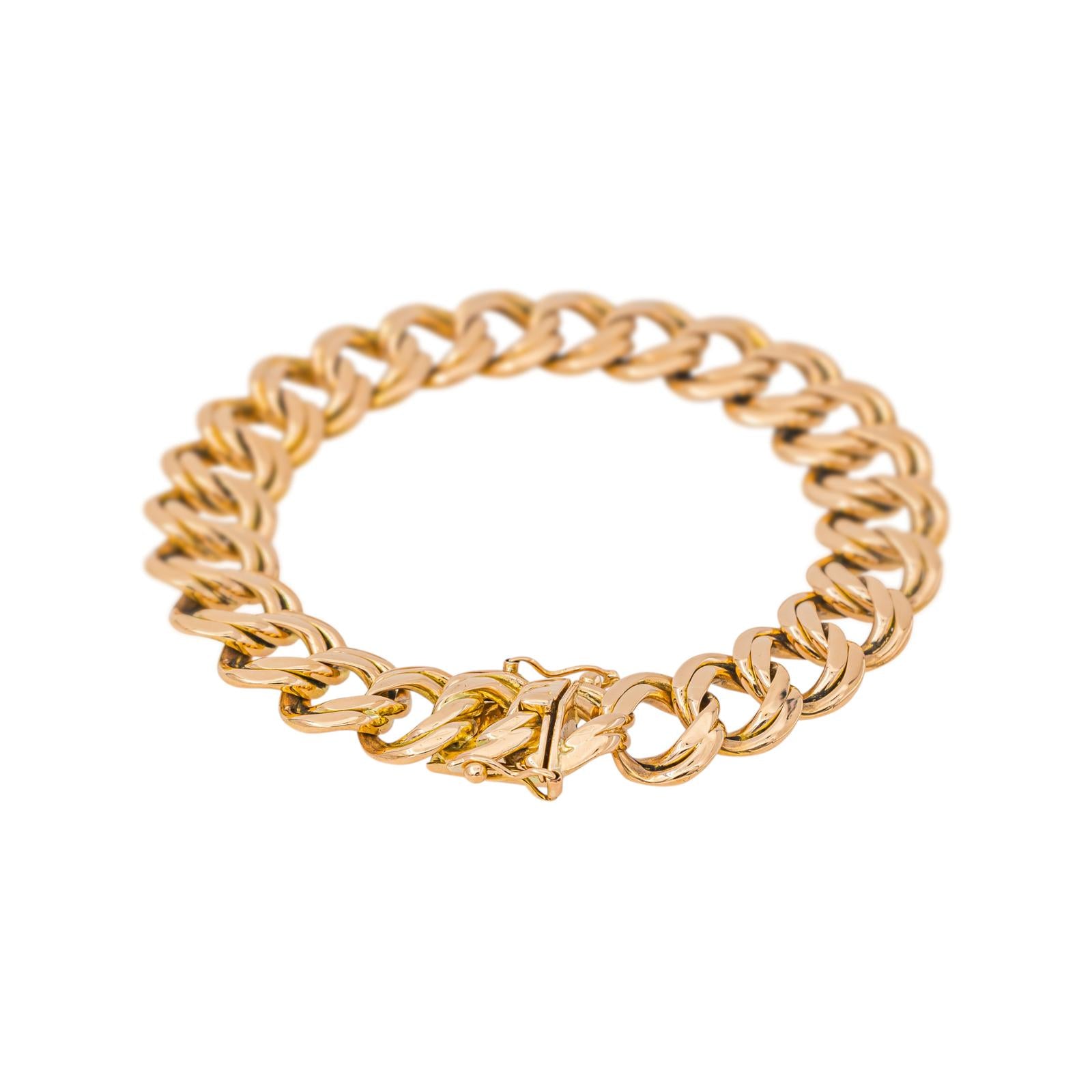 Double Curb chain Bracelet in Rose gold